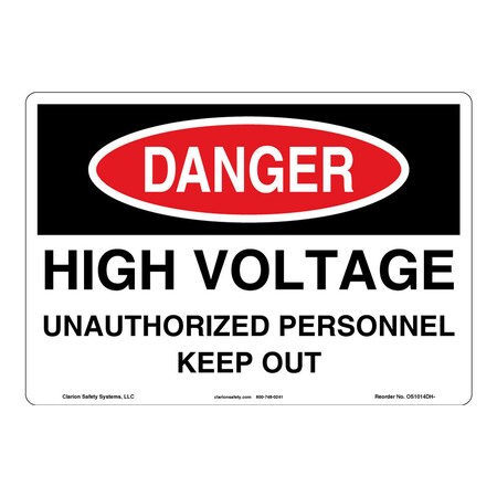 OSHA Compliant Danger/High Voltage Safety Signs Outdoor Flexible Polyester (Z1) 10 X 7